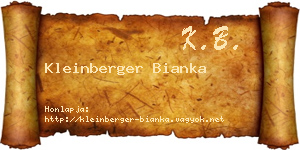 Kleinberger Bianka névjegykártya